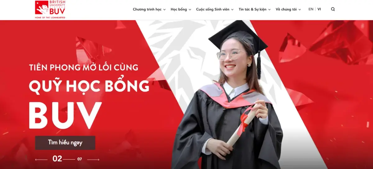 Visual aprobado 2 para el caso de estudio de British University Vietnam
